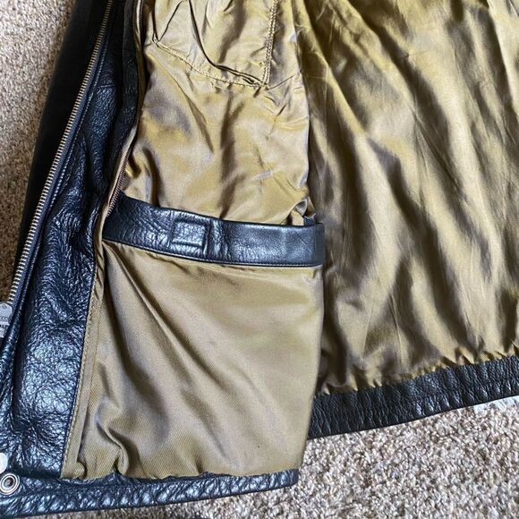 Wilson’s Leather Heavy Jacket Lined Black Mens Size Large - Picture 11 of 15